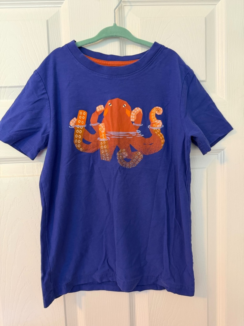 Tea Collection Royal Blue Tee with Orange Octopus Graphic